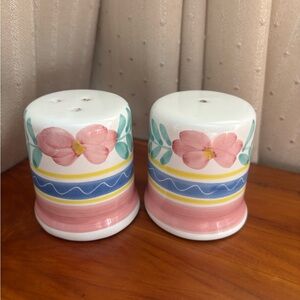 Vintage Floral Ceramic Salt and Pepper Shakers